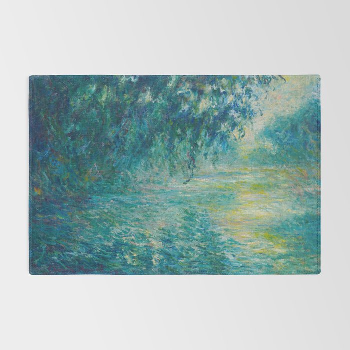 Claude Monet Impressionist Landscape Oil Painting Morning on the Seine Rug Gallery Image 2