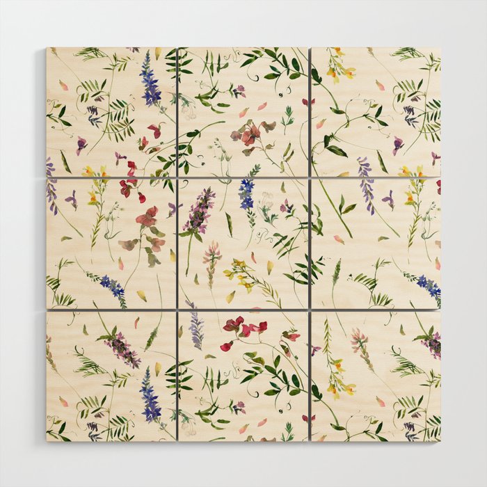 Scandinavian Midsummer Wildflowers Meadow  Wood Wall Art Gallery Image 1