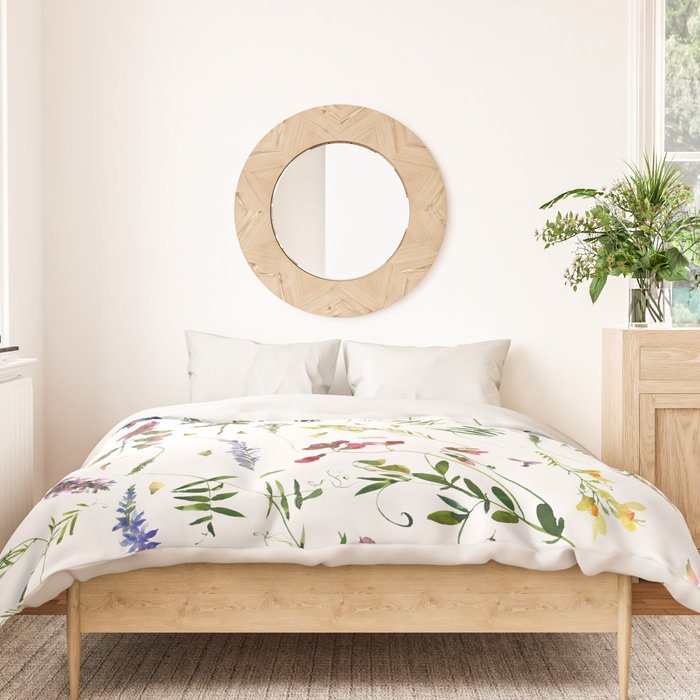 Scandinavian Midsummer Wildflowers Meadow  Duvet Cover Gallery Image 3