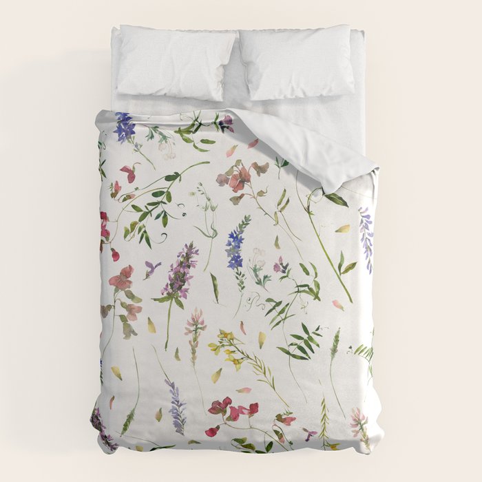 Scandinavian Midsummer Wildflowers Meadow  Duvet Cover Gallery Image 6