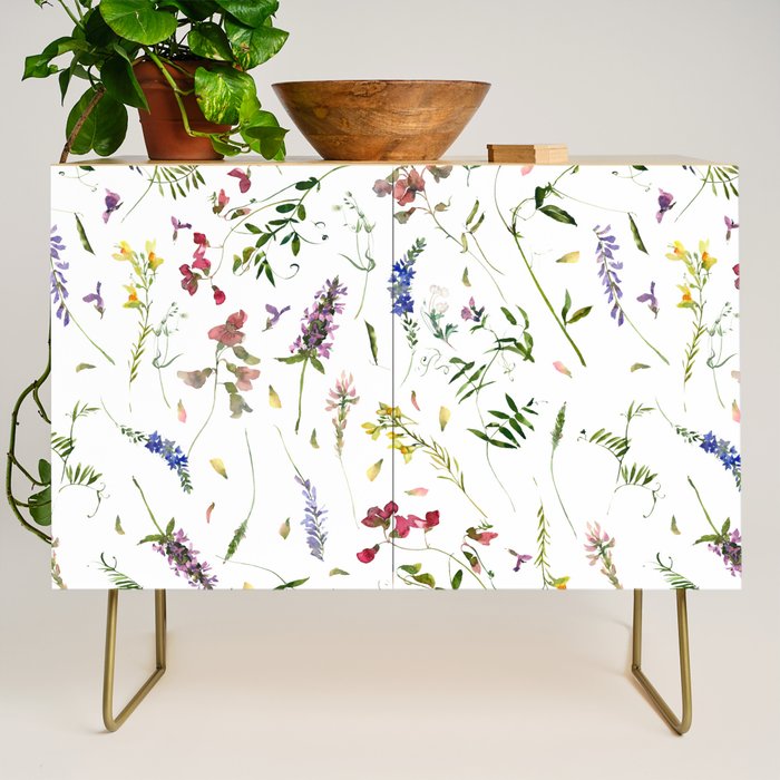 Scandinavian Midsummer Wildflowers Meadow  Credenza Gallery Image 1