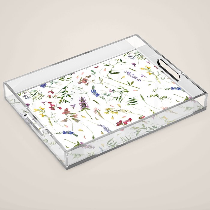 Scandinavian Midsummer Wildflowers Meadow  Acrylic Tray Gallery Image 1