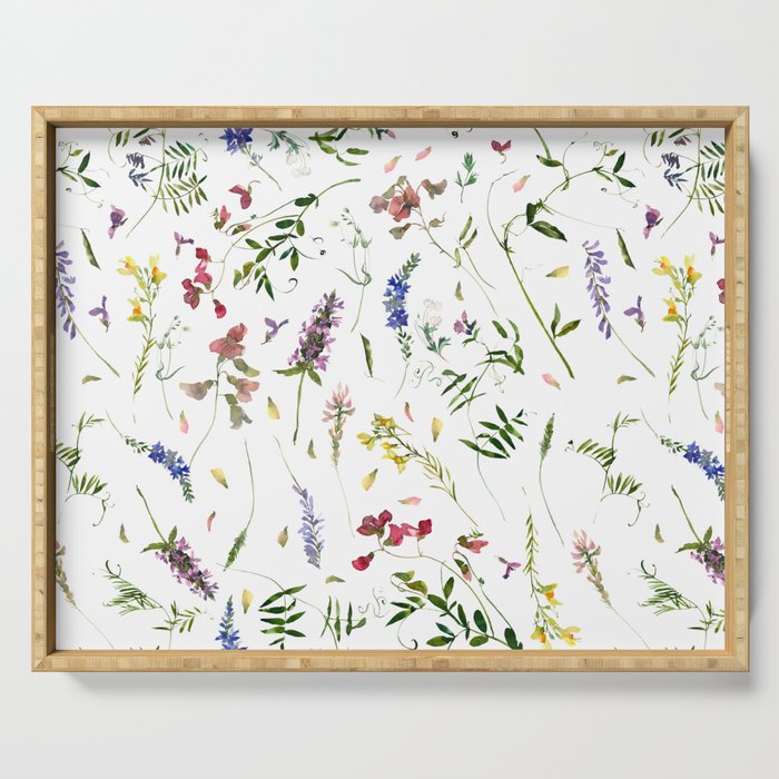 Scandinavian Midsummer Wildflowers Meadow  Serving Tray Gallery Image 1