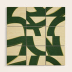 Abstract green pattern Wood Wall Art Gallery Image 1