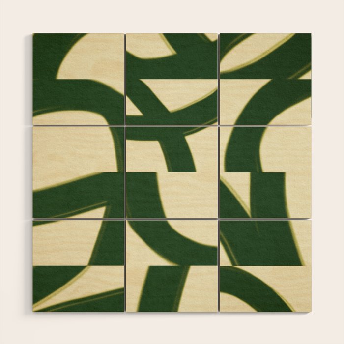 Abstract green pattern Wood Wall Art Gallery Image 1