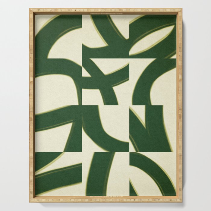 Abstract green pattern Serving Tray Gallery Image 1