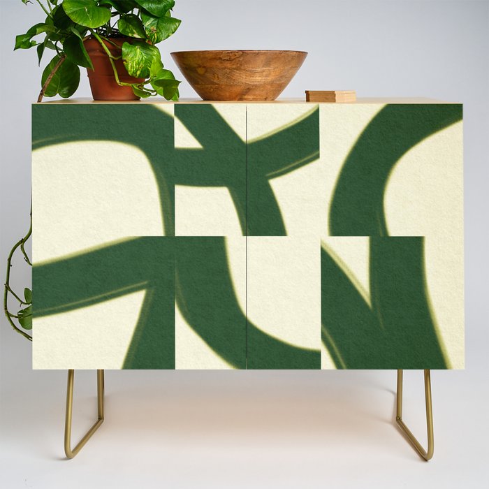 Abstract green pattern Credenza Gallery Image 1
