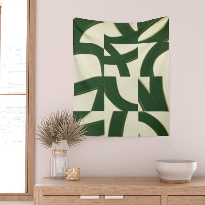 Abstract green pattern Wall Tapestry Gallery Image 2