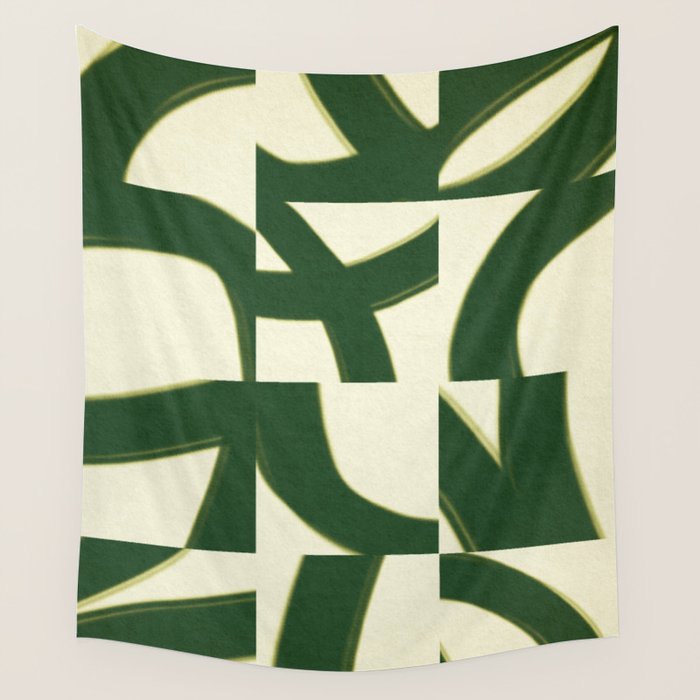 Abstract green pattern Wall Tapestry Gallery Image 4