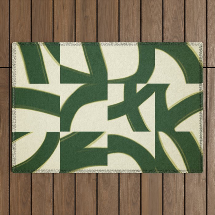 Abstract green pattern Outdoor Rug Gallery Image 1