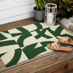 Abstract green pattern Outdoor Rug Gallery Image 2