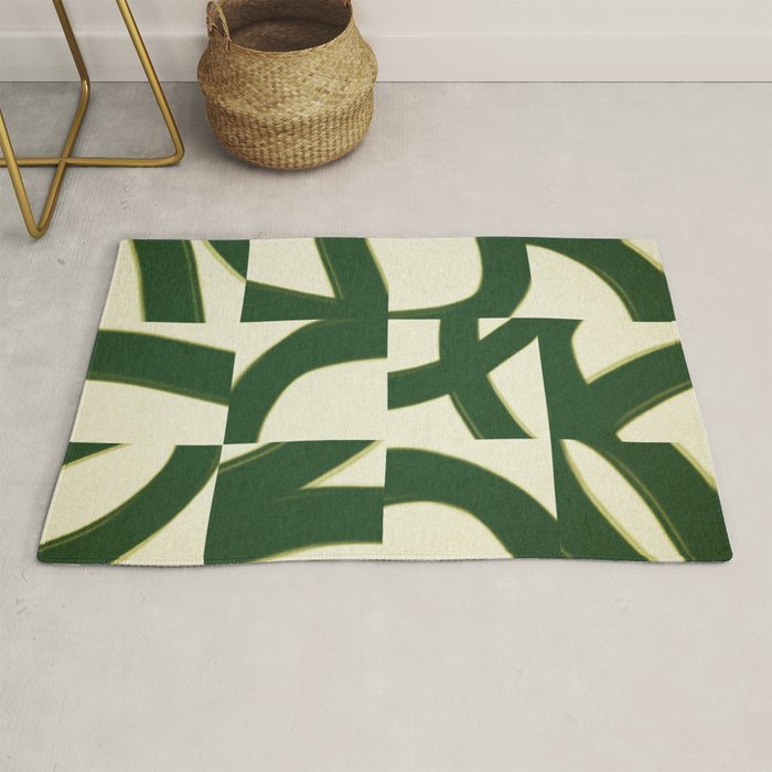 Abstract green pattern Rug Gallery Image 1