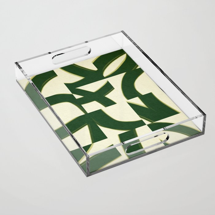 Abstract green pattern Acrylic Tray Gallery Image 1