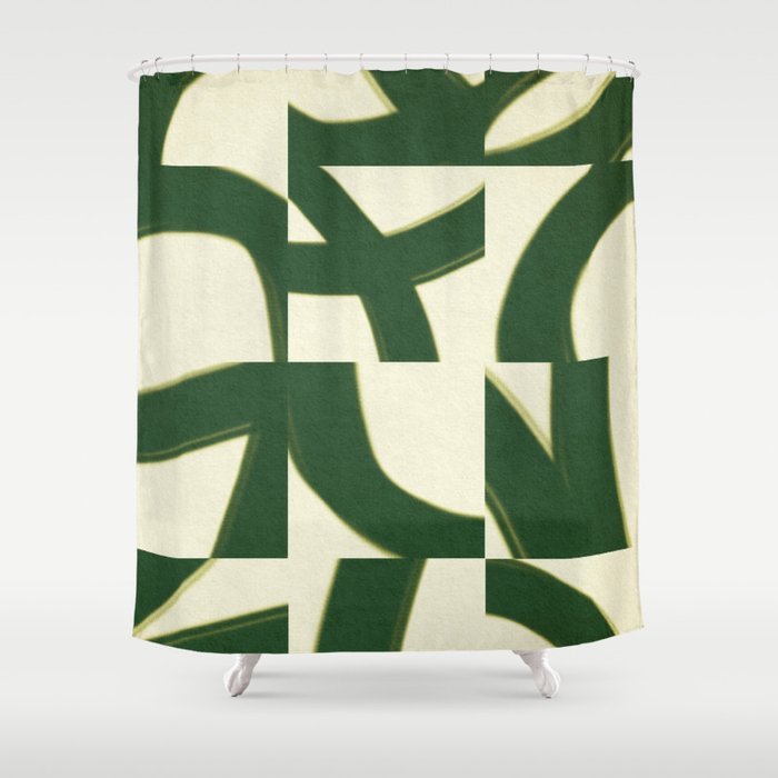 Abstract green pattern Shower Curtain Gallery Image 1