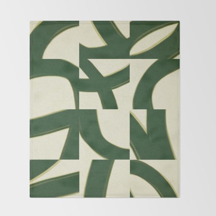 Abstract green pattern Throw Blanket Gallery Image 2
