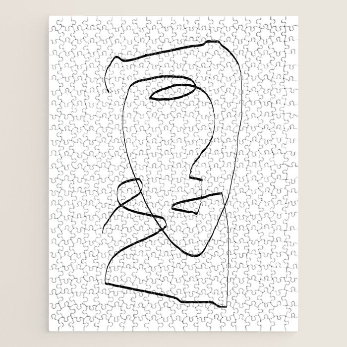 Abstract head, Minimalist Line Art Jigsaw Puzzle Gallery Image 1
