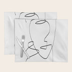 Abstract head, Minimalist Line Art Placemat Gallery Image 1