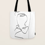 Abstract head, Minimalist Line Art Tote Bag Gallery Image 1