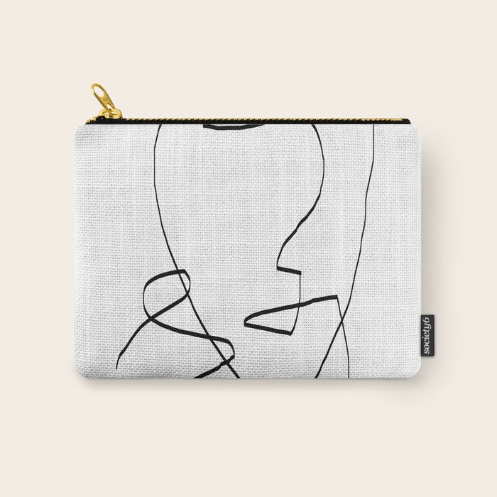 Abstract head, Minimalist Line Art Carry All Pouch Gallery Image 1
