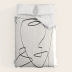Abstract head, Minimalist Line Art Comforter Gallery Image 6