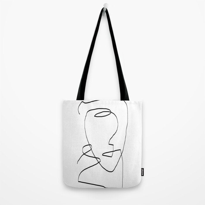 Abstract head, Minimalist Line Art Tote Bag Gallery Image 2