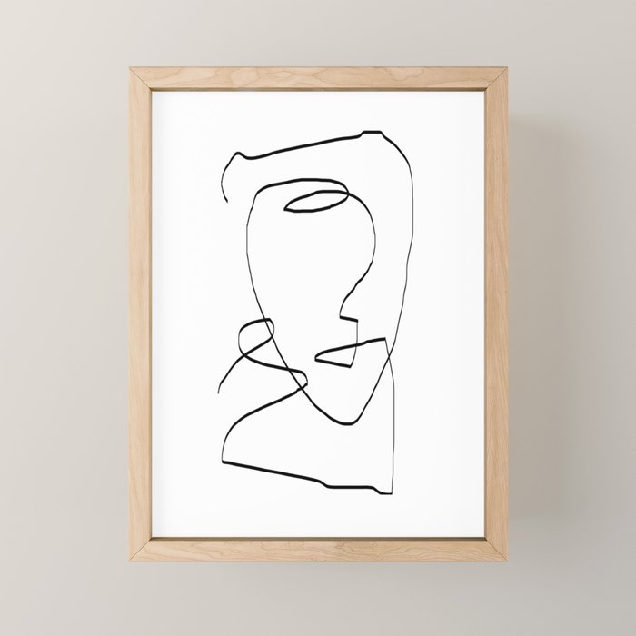Abstract head, Minimalist Line Art Mini Art Print Gallery Image 1