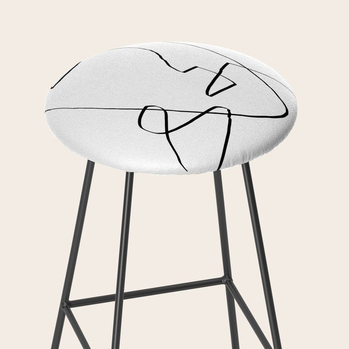 Abstract head, Minimalist Line Art Stool Gallery Image 2