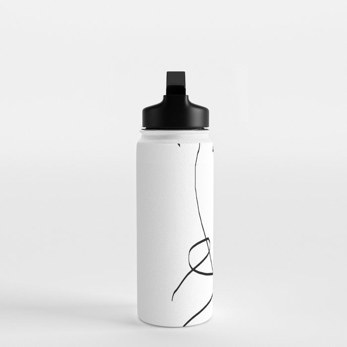 Abstract head, Minimalist Line Art Water Bottle Gallery Image 3