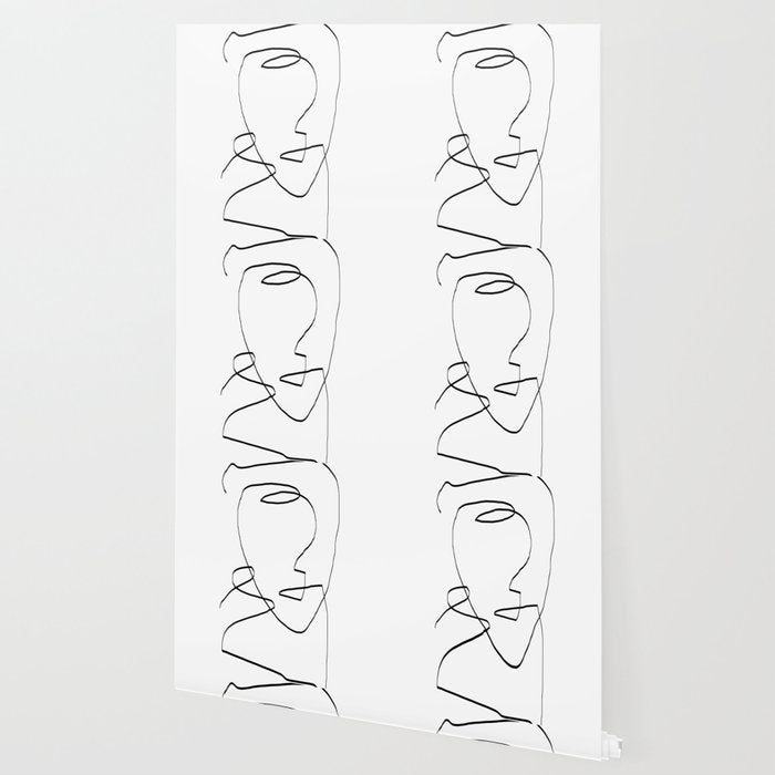 Abstract head, Minimalist Line Art Wallpaper Gallery Image 2