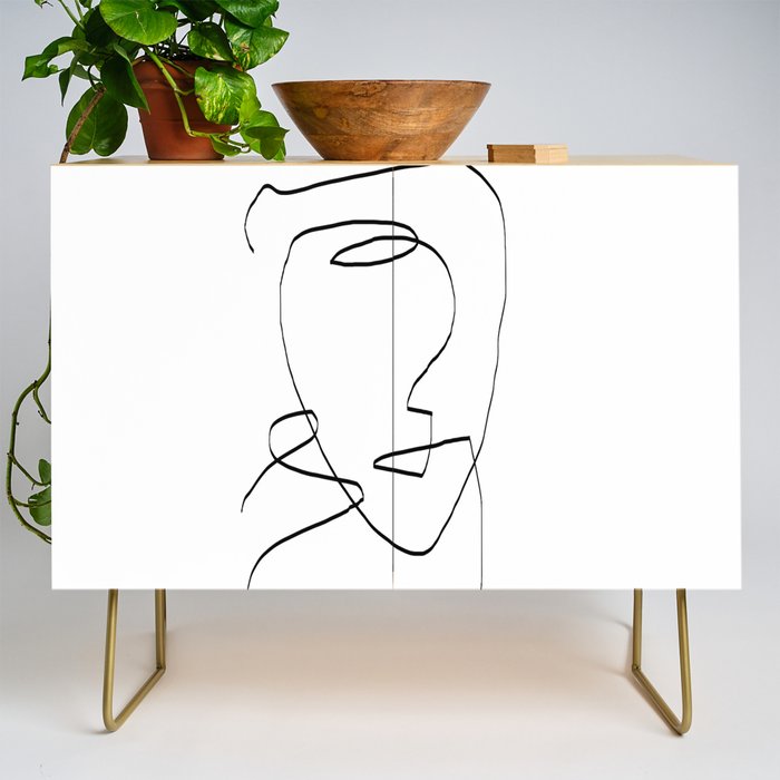 Abstract head, Minimalist Line Art Credenza Gallery Image 1