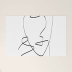 Abstract head, Minimalist Line Art Welcome Mat Gallery Image 1