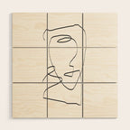 Abstract head, Minimalist Line Art Wood Wall Art Gallery Image 1