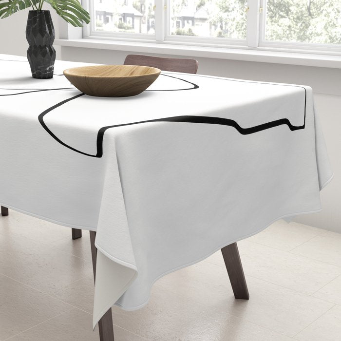 Abstract head, Minimalist Line Art Tablecloth Gallery Image 3