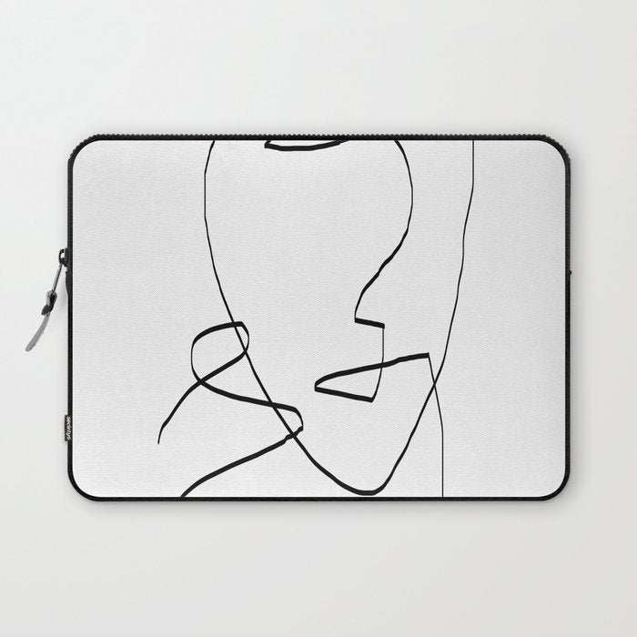 Abstract head, Minimalist Line Art Laptop Sleeve Gallery Image 1