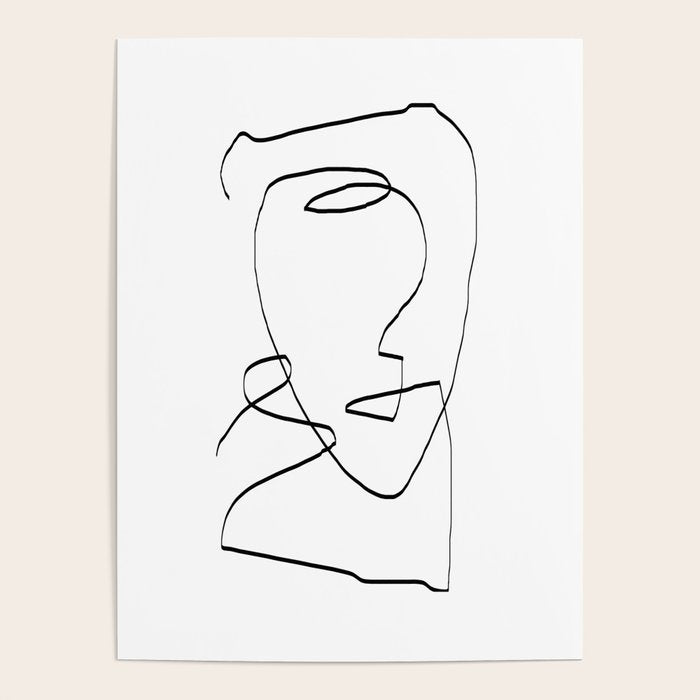 Abstract head, Minimalist Line Art Poster Gallery Image 4