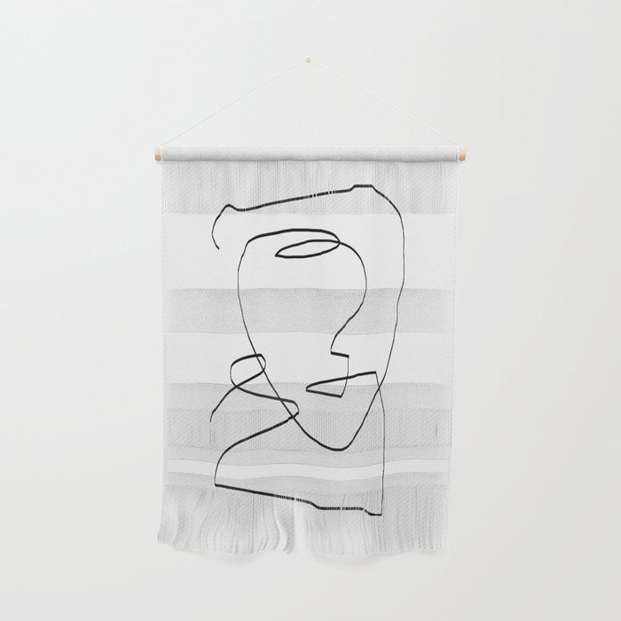 Abstract head, Minimalist Line Art Wall Hanging Gallery Image 1