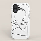 Abstract head, Minimalist Line Art iPhone Case Gallery Image 1