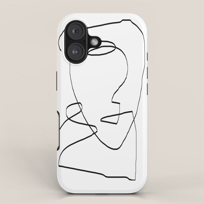 Abstract head, Minimalist Line Art iPhone Case Gallery Image 1