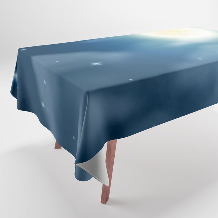 Magical Midnight Moon Starry Night Sky Tablecloth Gallery Image 1