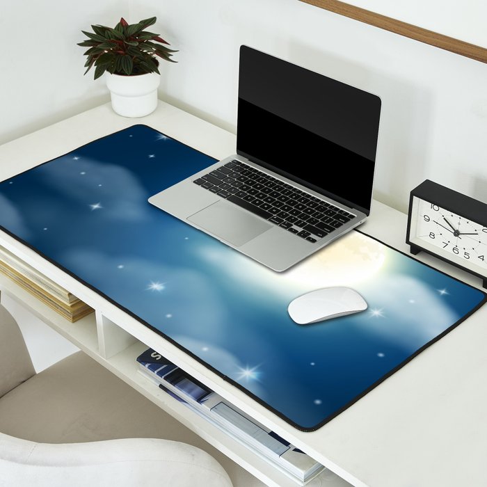 Magical Midnight Moon Starry Night Sky Desk Mat Gallery Image 2