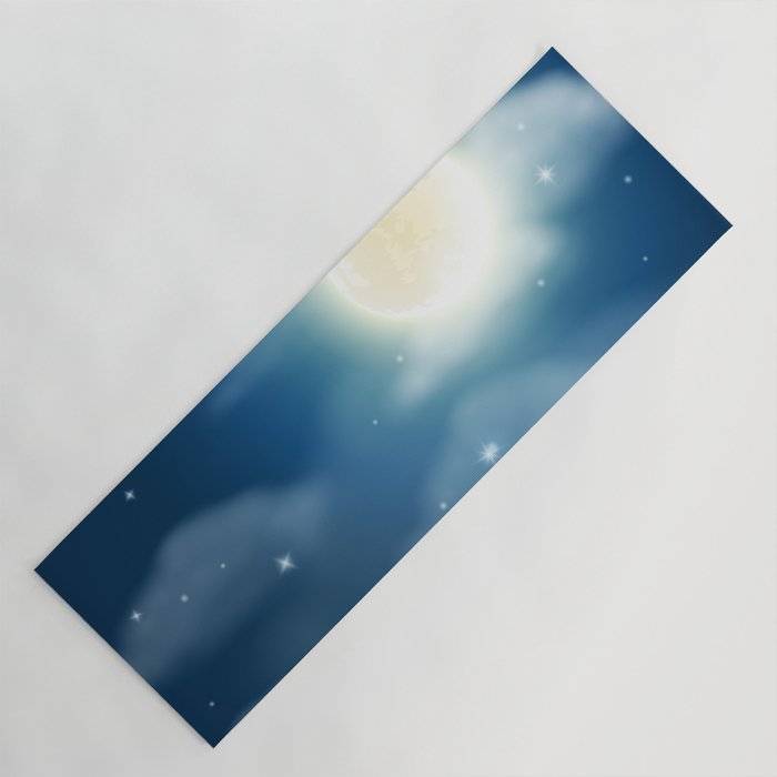 Magical Midnight Moon Starry Night Sky Yoga Mat Gallery Image 1