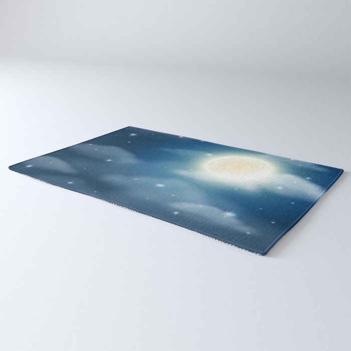 Magical Midnight Moon Starry Night Sky Rug Gallery Image 3