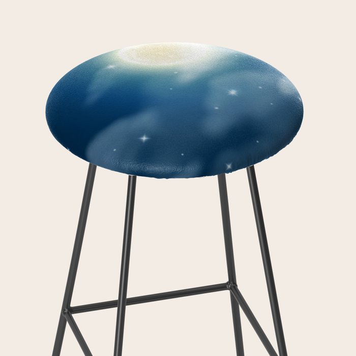 Magical Midnight Moon Starry Night Sky Stool Gallery Image 2