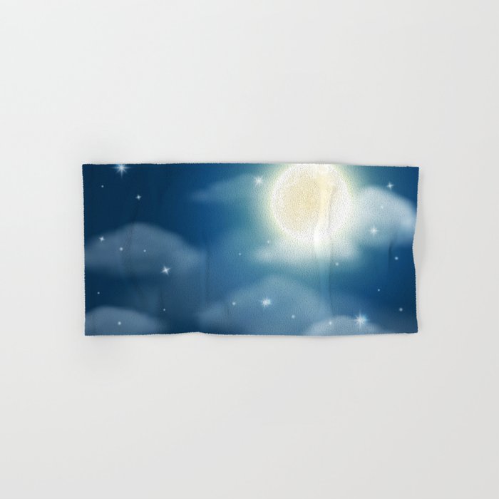 Magical Midnight Moon Starry Night Sky Bath Towel Gallery Image 1