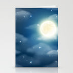 Magical Midnight Moon Starry Night Sky Stationery Card Gallery Image 2