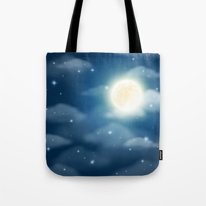 Magical Midnight Moon Starry Night Sky Tote Bag Gallery Image 1