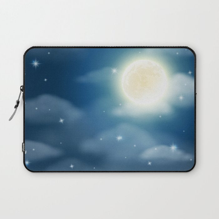 Magical Midnight Moon Starry Night Sky Laptop Sleeve Gallery Image 1