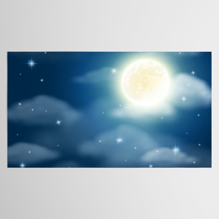 Magical Midnight Moon Starry Night Sky Tablecloth Gallery Image 2
