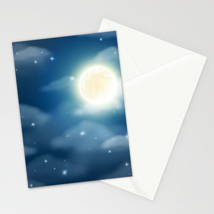 Magical Midnight Moon Starry Night Sky Stationery Card Gallery Image 2