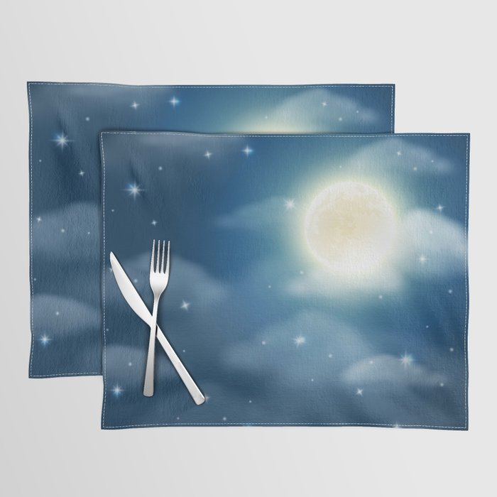 Magical Midnight Moon Starry Night Sky Placemat Gallery Image 1